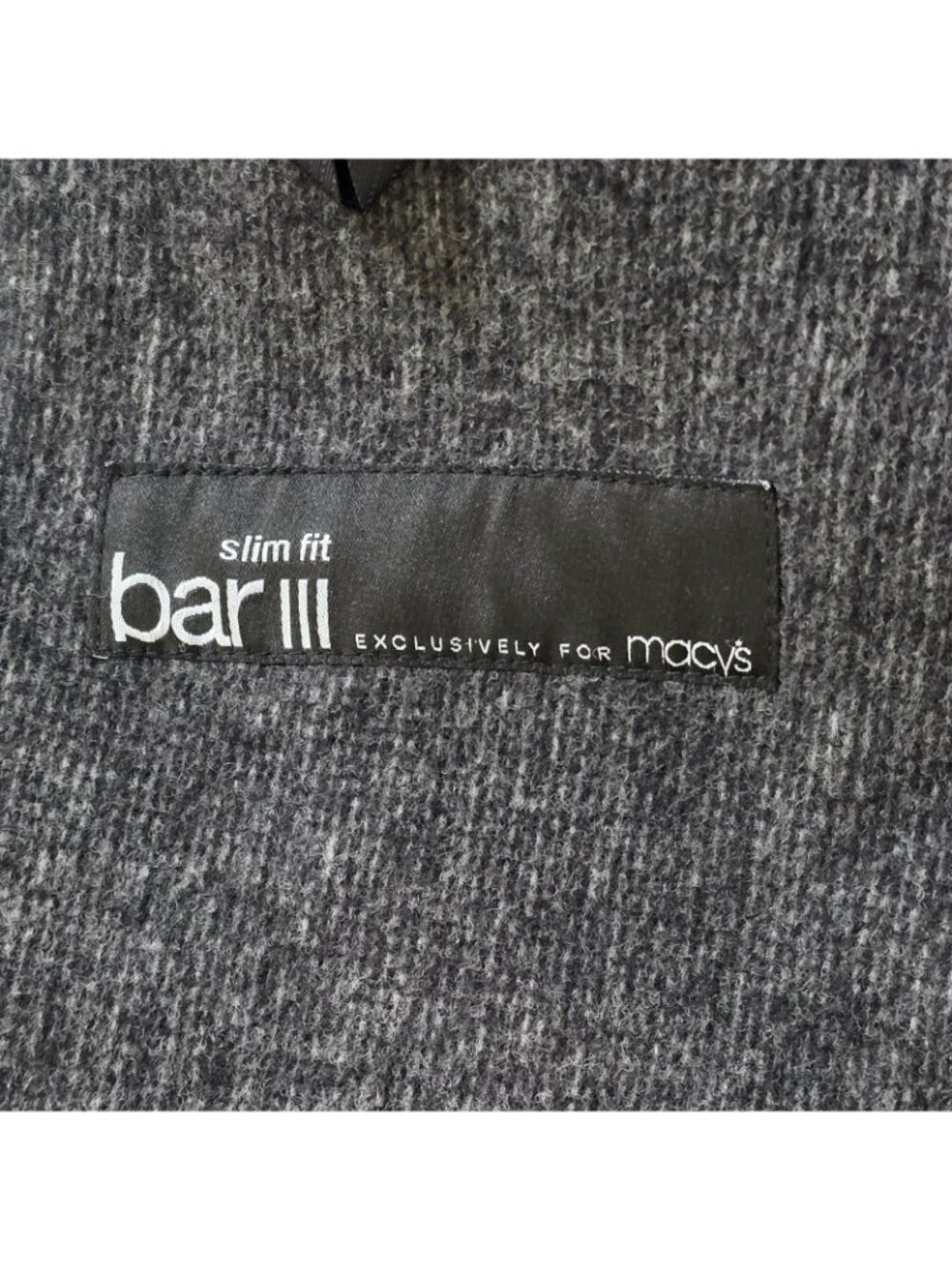 Bar III Slim Fit Blazer Men 42R Heathered Charcoal Gray Wool Textured Macys Edgy - Picture 3 of 16